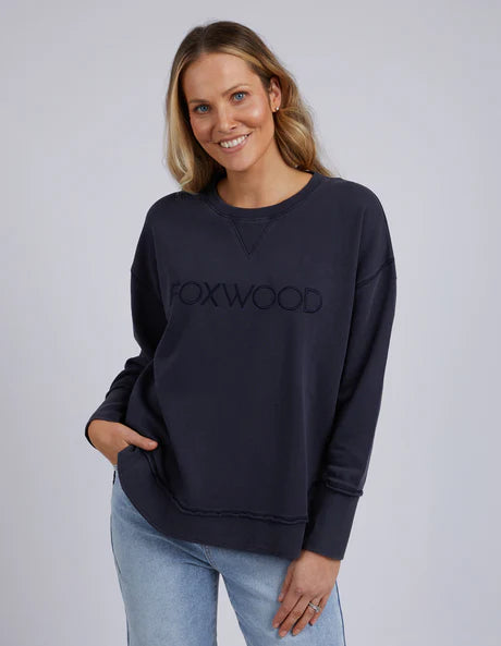 Washed Simplified Crew - Navy