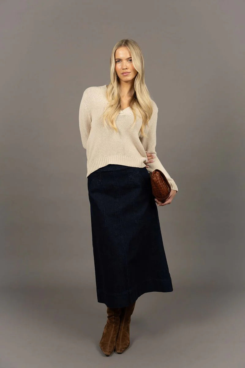 Edit Denim Skirt - Dark Blue