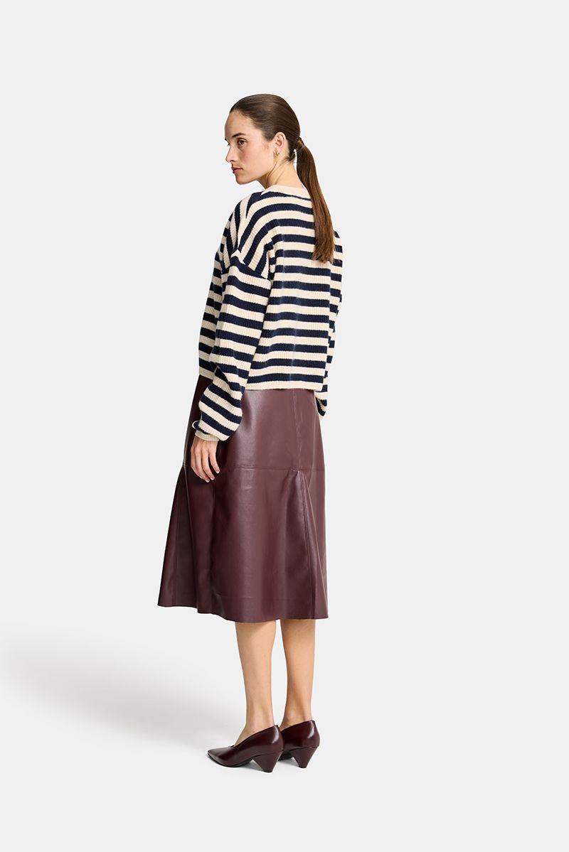 Becky Stripe Cardi - Cream/Navy