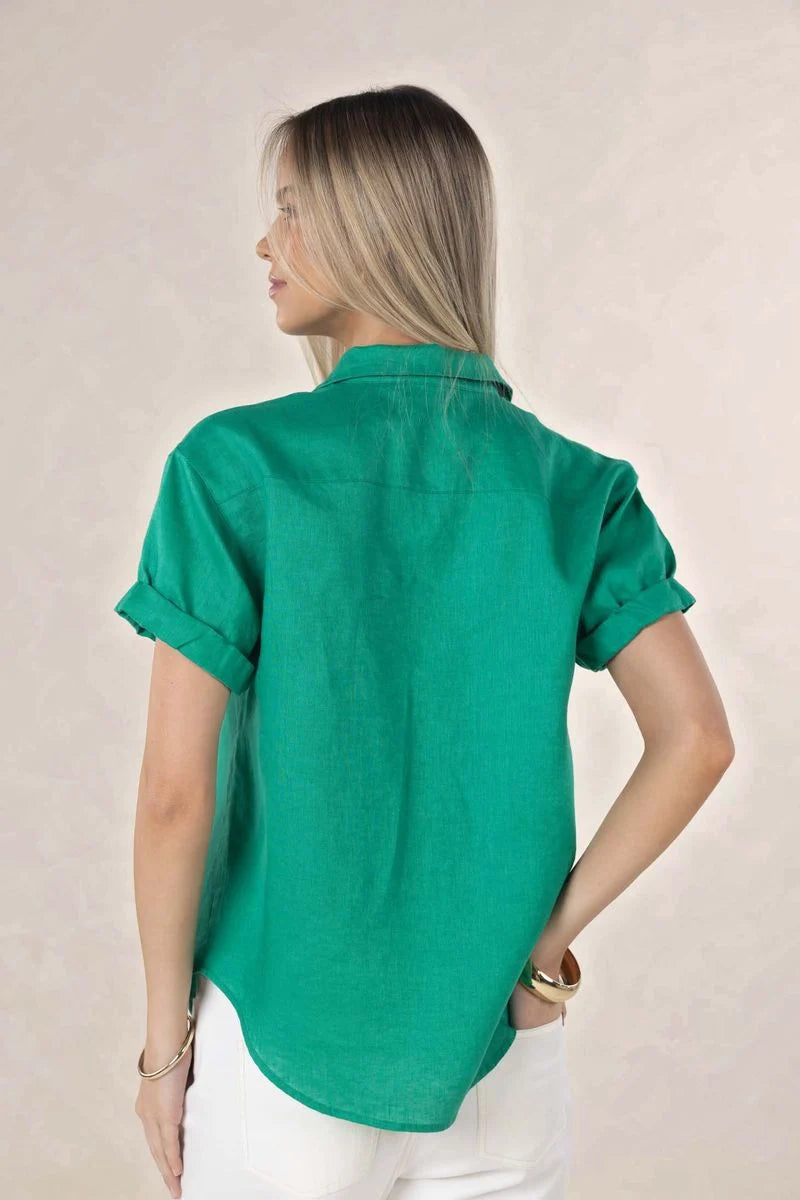 Hustle Linen Shirt - Emerald