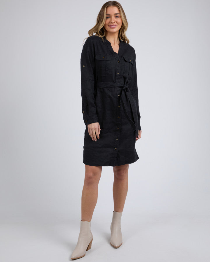 Long sleeve linen dress