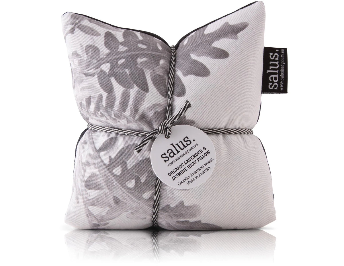 Organic Lavender &amp; Jasmine Heat Pillow - Grey Botanical
