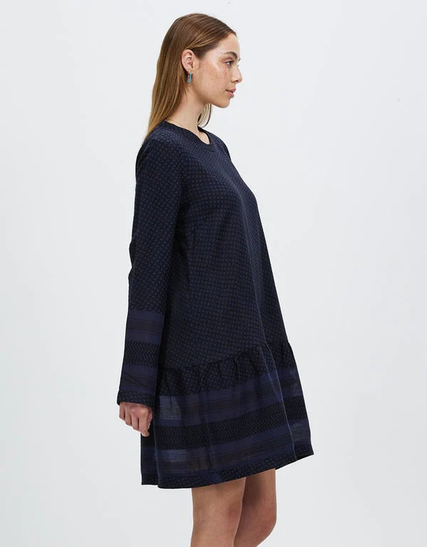 JOSEPHINE LS DRESS - PEACOAT/BLACK