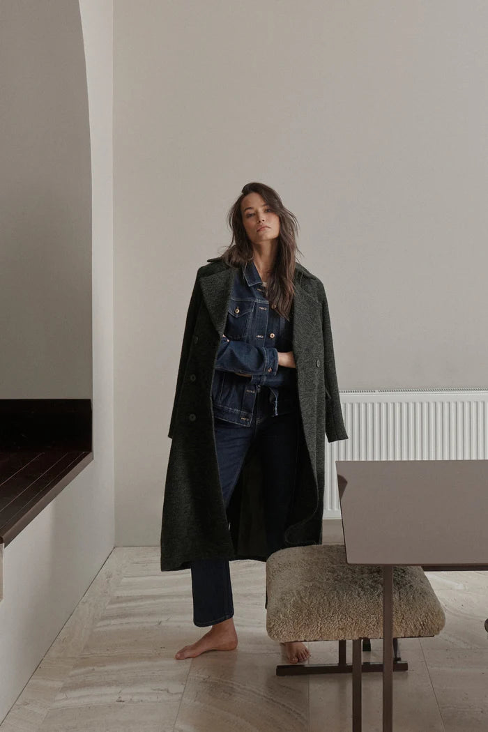 Etta Coat - Green &amp; Black