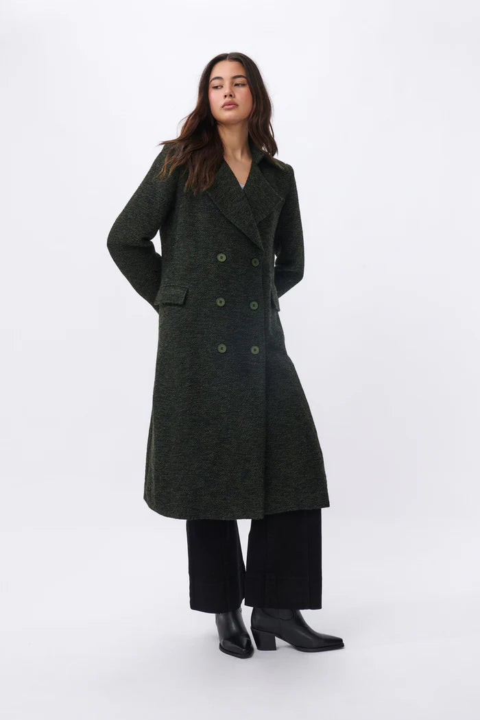Etta Coat - Green & Black