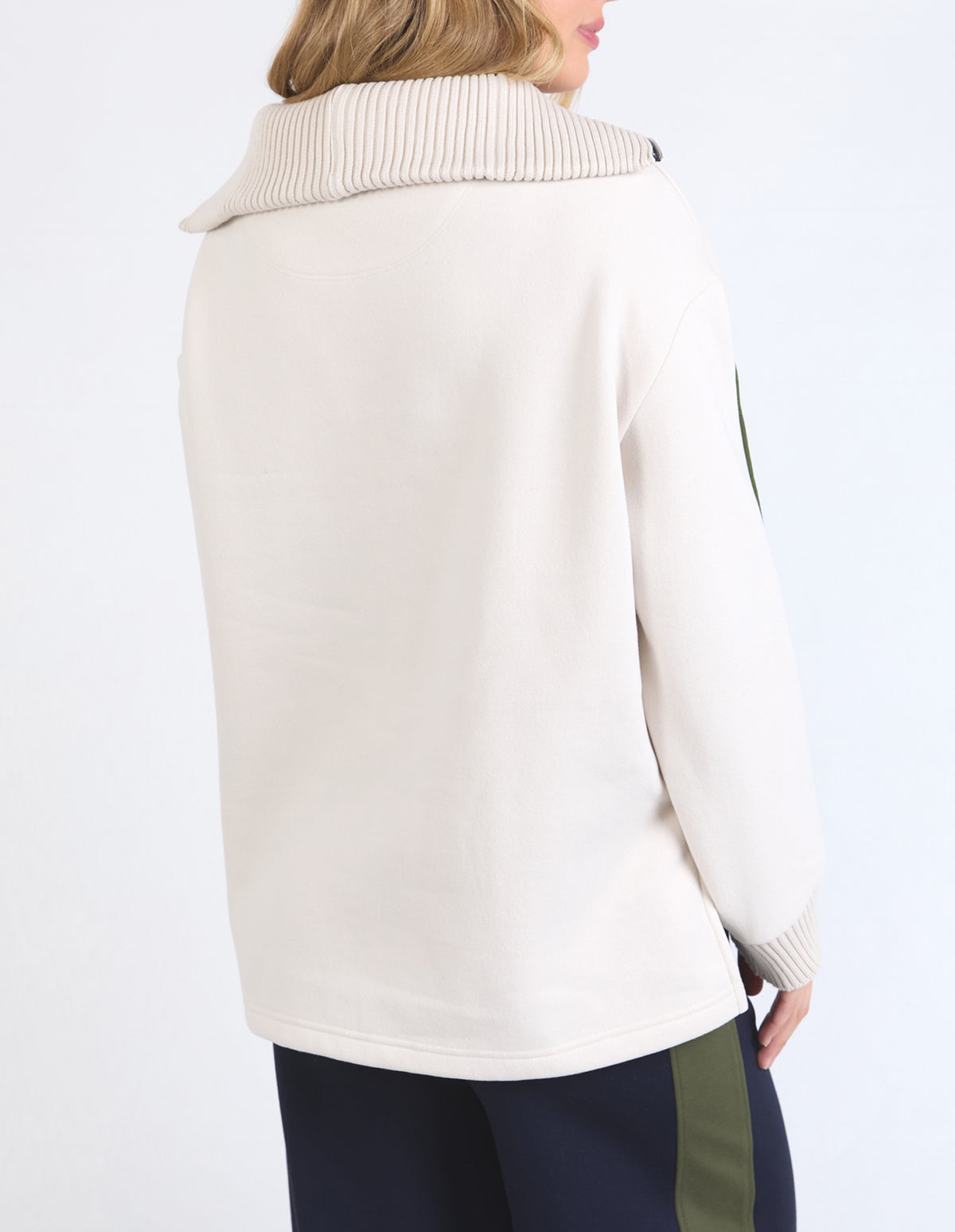 Knit Collar Crew - Bone