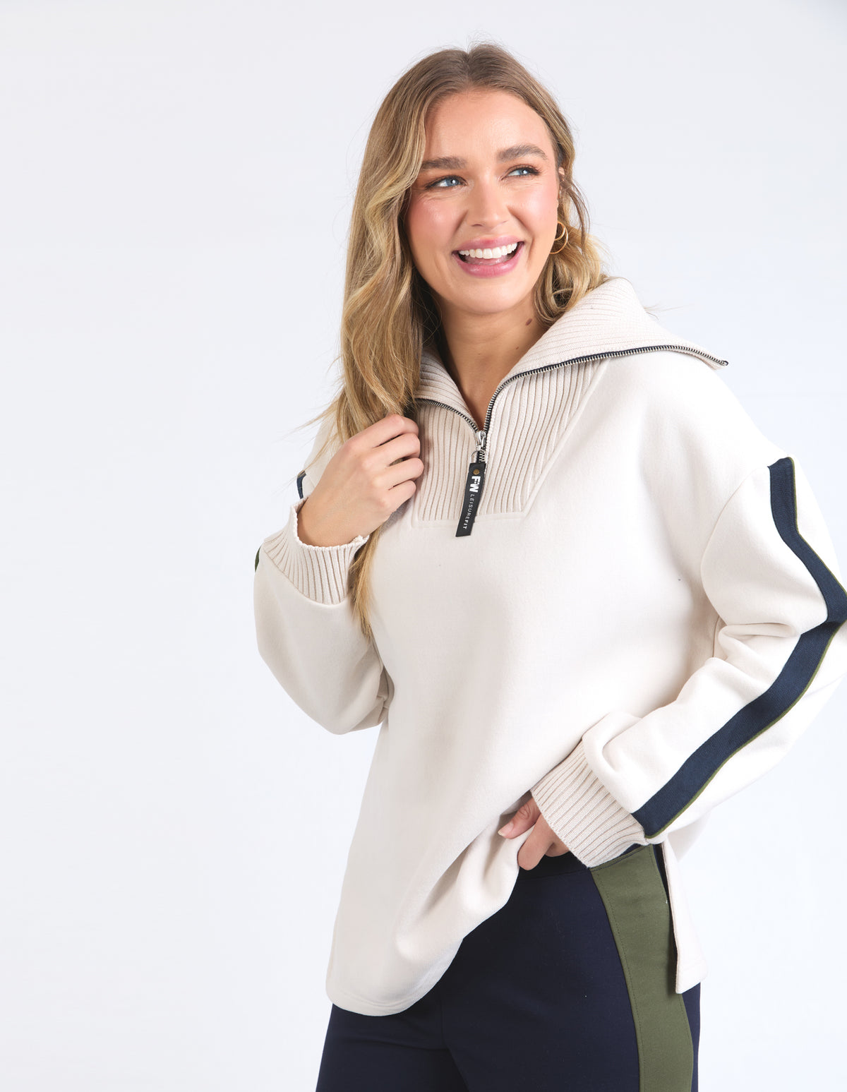 Knit Collar Crew - Bone