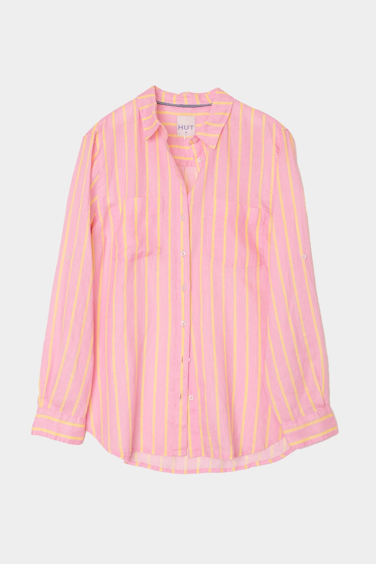Boyfriend Linen Shirt - Lemon Drop Stripe