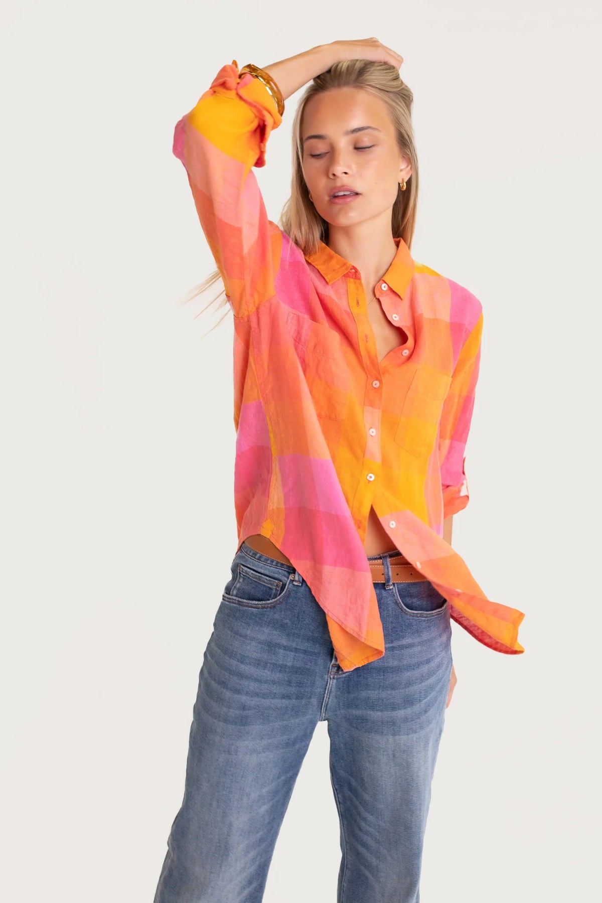 Let's Hang Out Boyfriend Linen Shirt