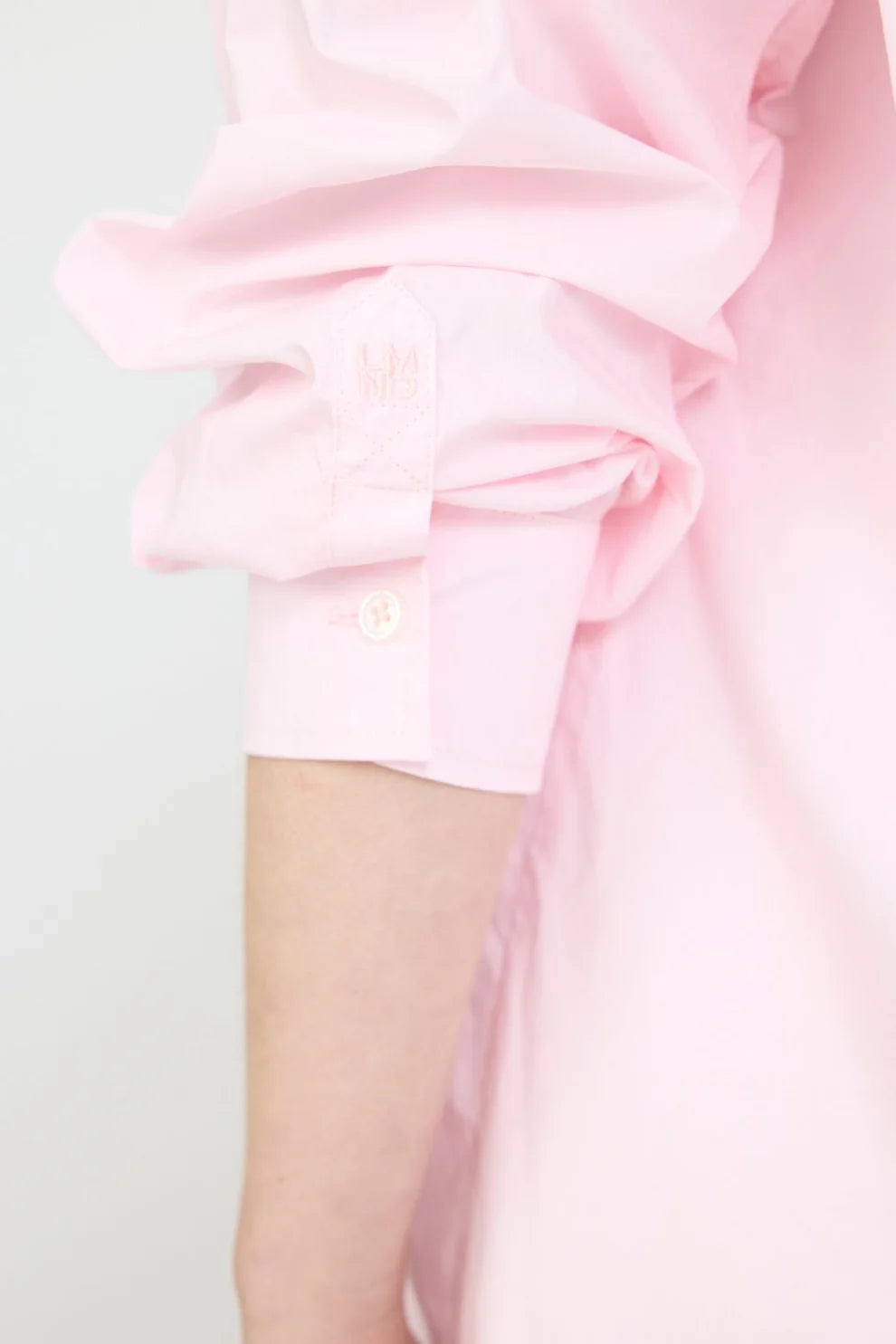 Chiara Half Placket Shirt - Barely Pink