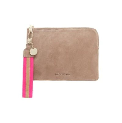 PAIGE CLUTCH - FAWN SUEDE