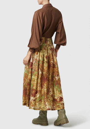 RE-ROOTED NATURE MIDI SKIRT - MULTI