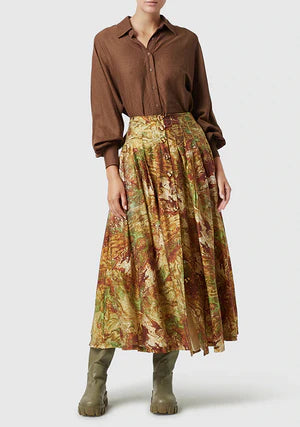 RE-ROOTED NATURE MIDI SKIRT - MULTI