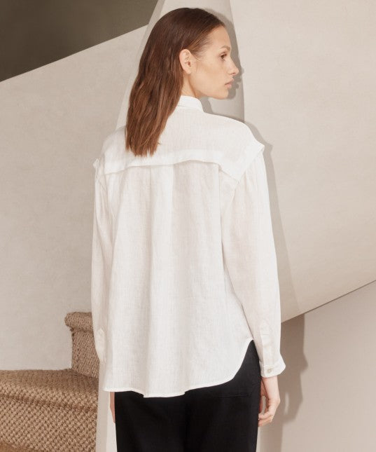 Flora Linen Shirt - White