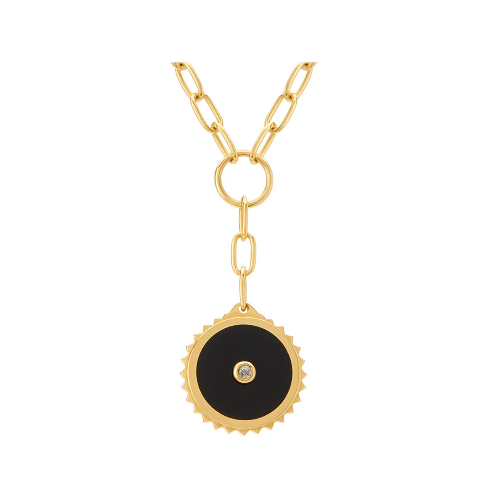 Halcyon Equilibrium Drop Necklace Black Onyx