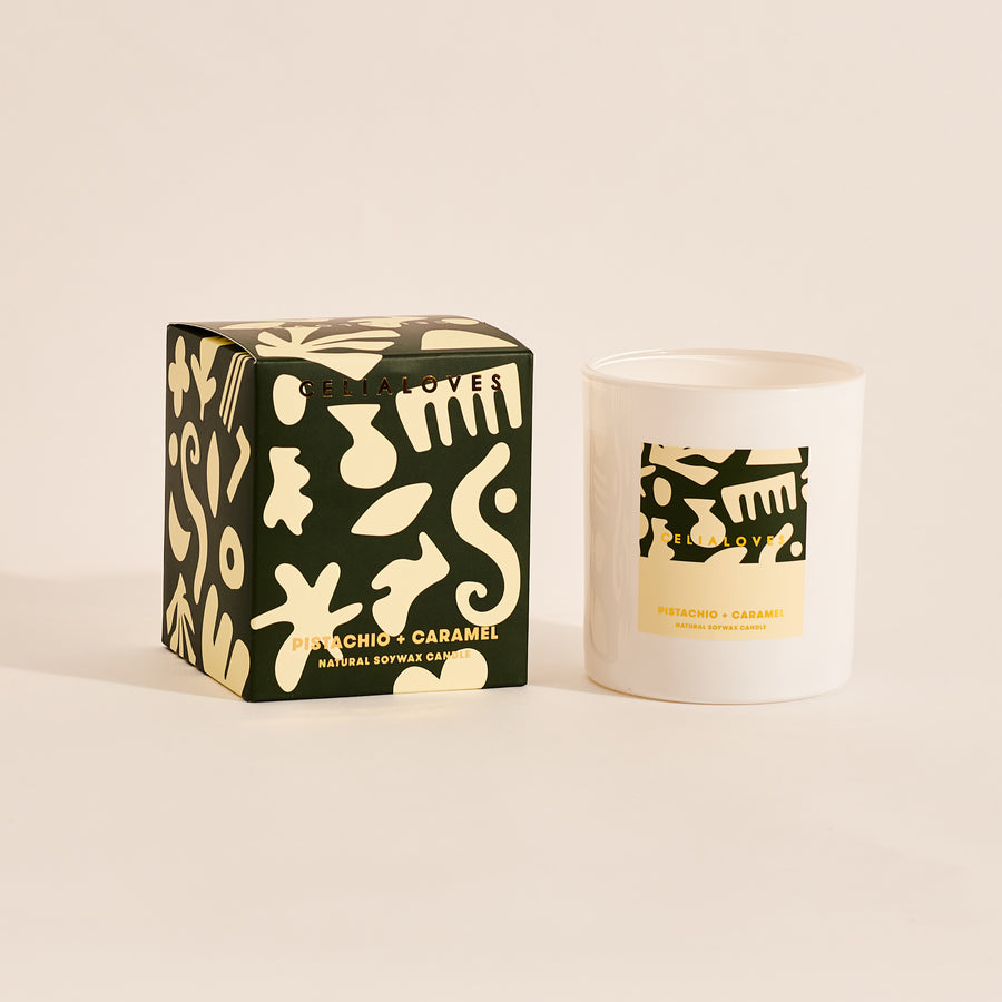 Pistachio + Caramel Candle