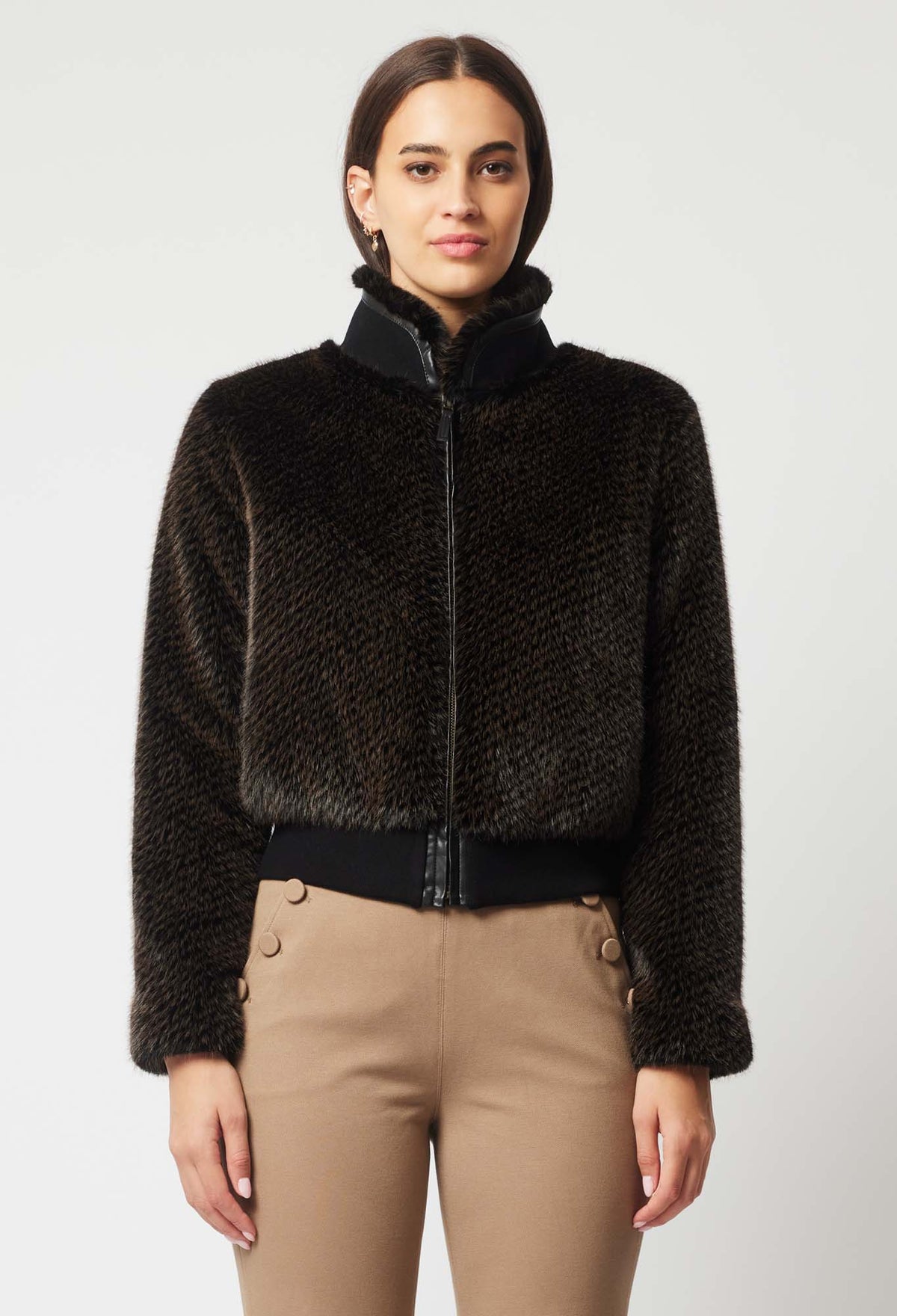 Stella Faux Fur Bomber - Sable