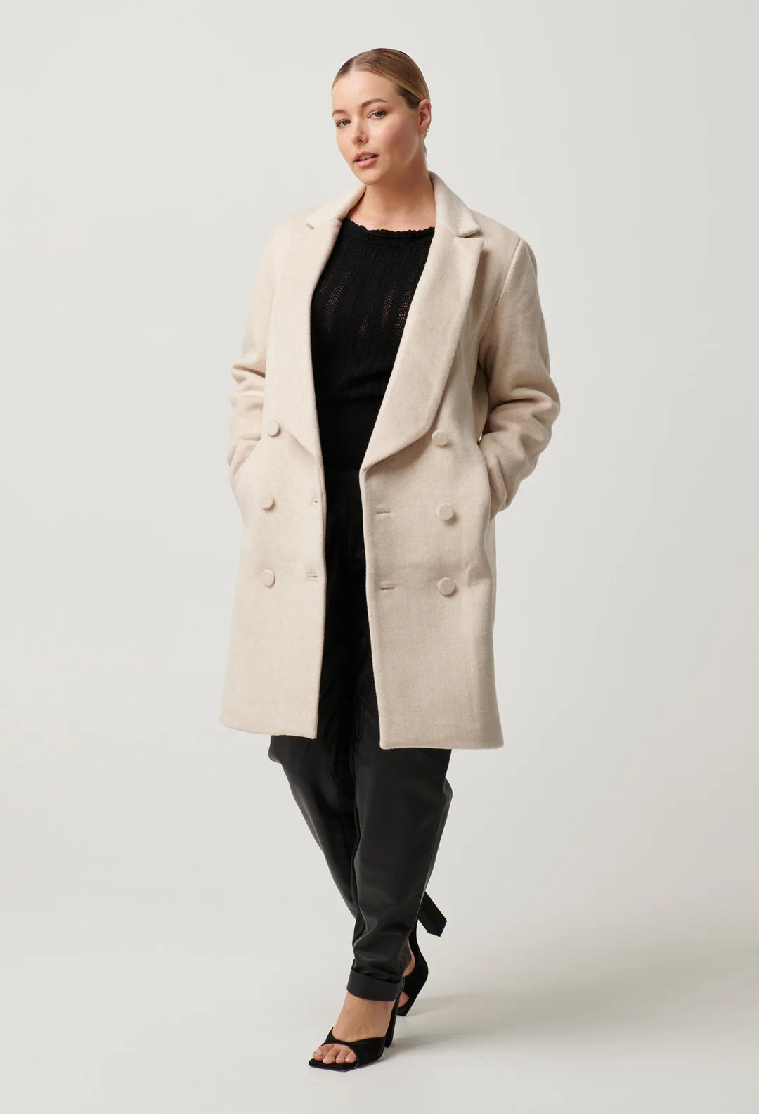 Pisces Wool Blend Coat - Fawn