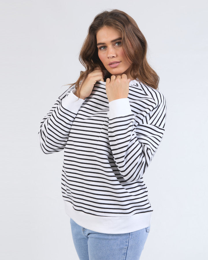 Original Stripe Crew - White/Black
