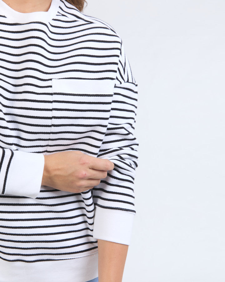 Original Stripe Crew - White/Black