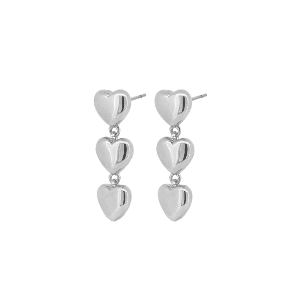 Rheda Heart Earrings: Silver