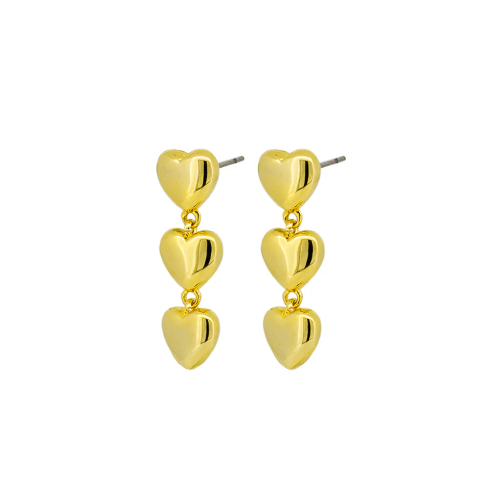 Rheda Heart Earrings: Gold