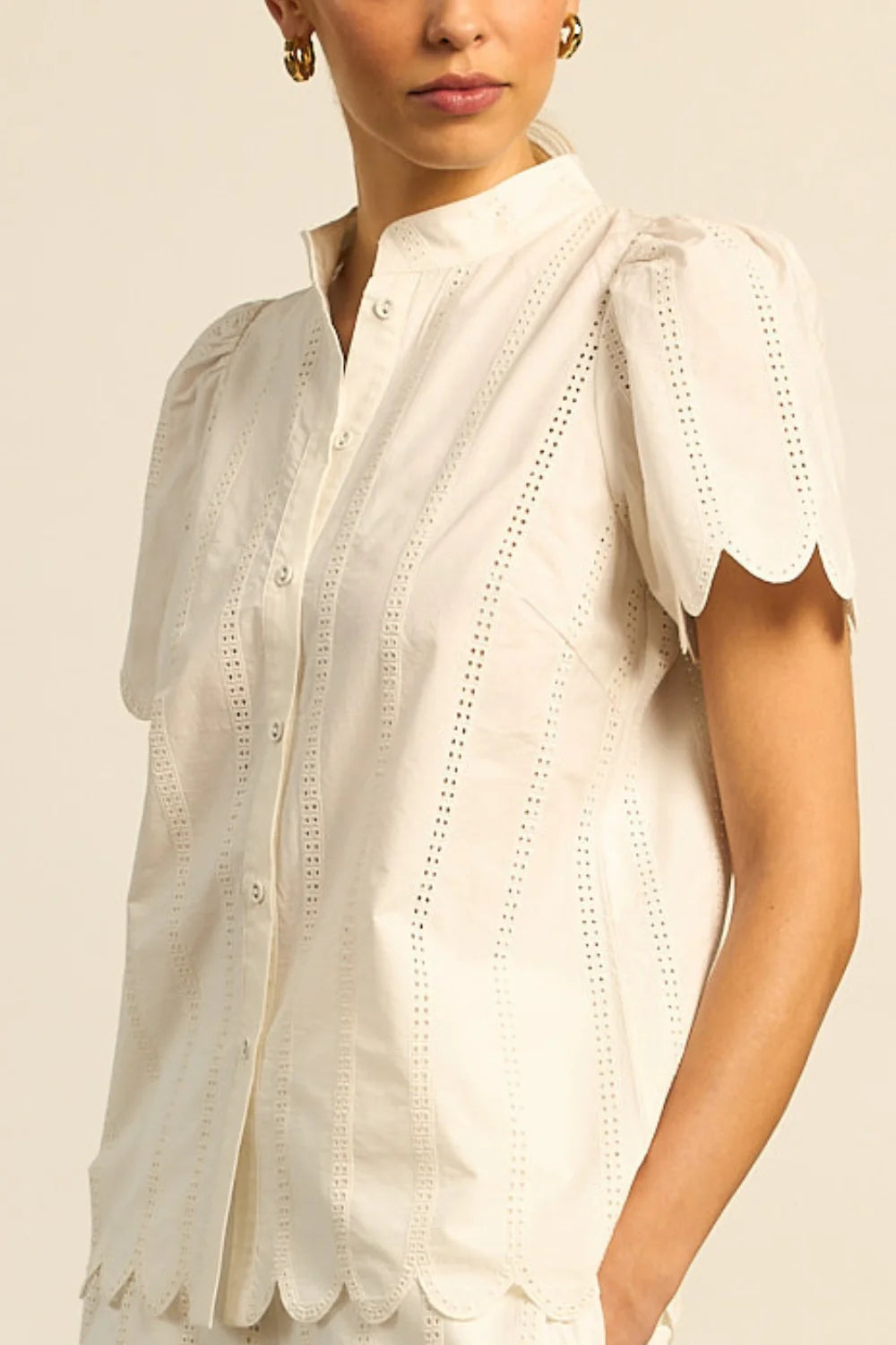 Zoe Kratzmann White Cotton Broderie Top