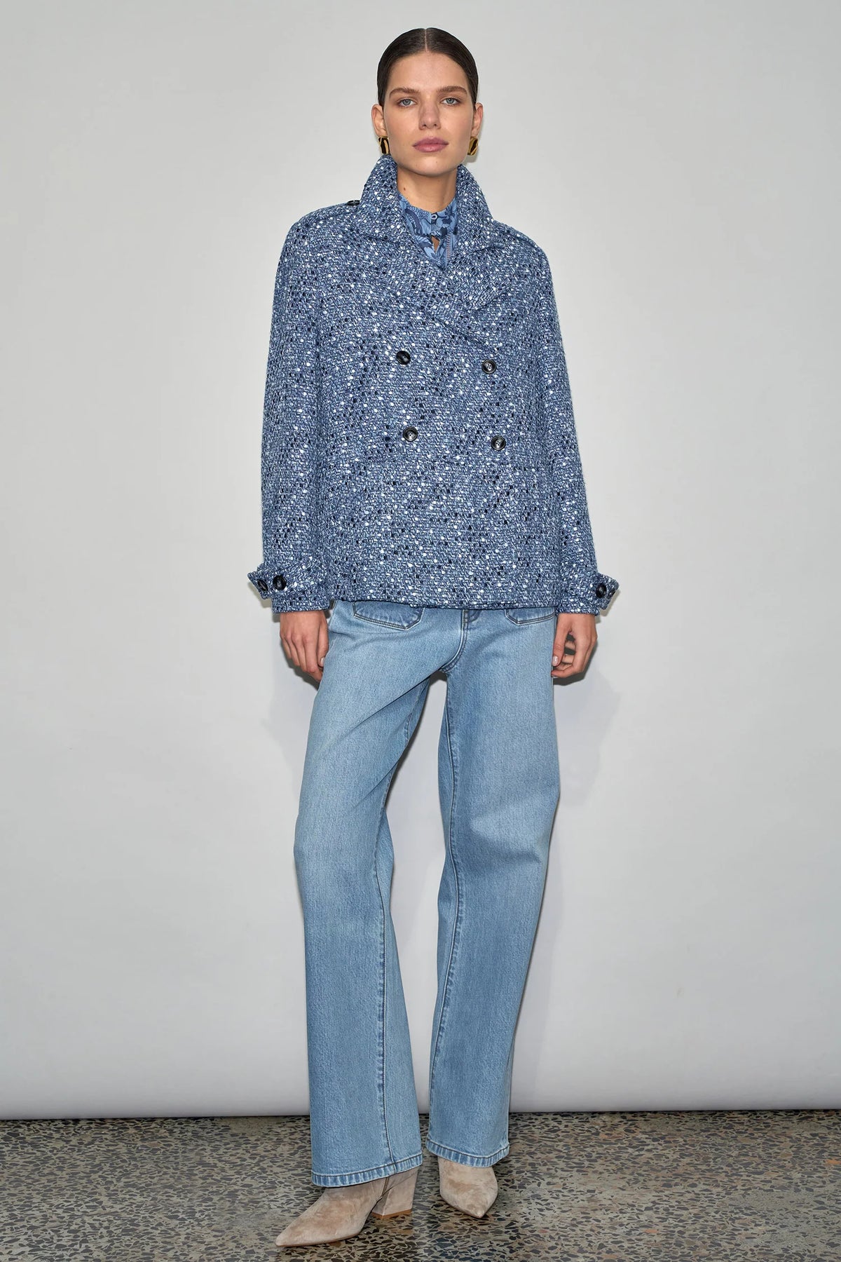 Revel Coat - Navy Boucle