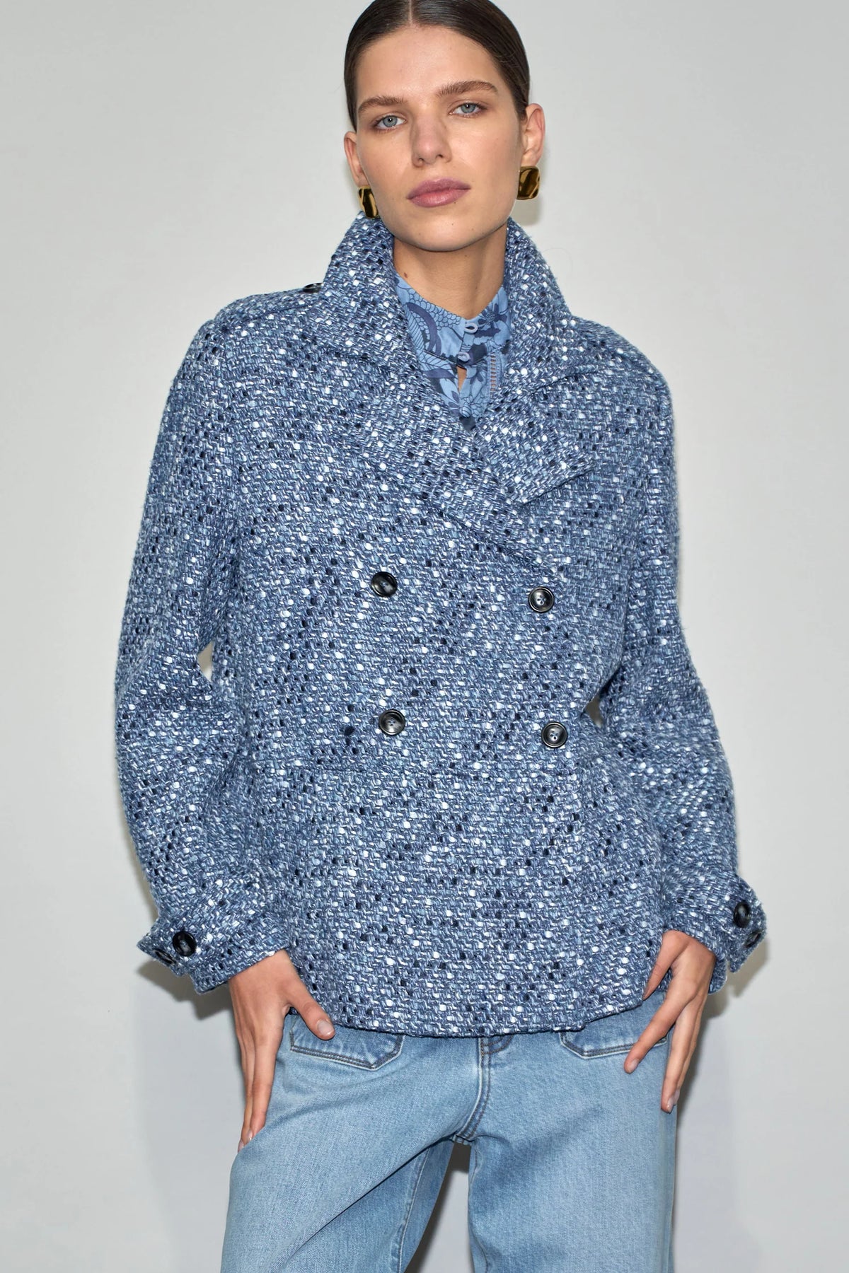 Revel Coat - Navy Boucle