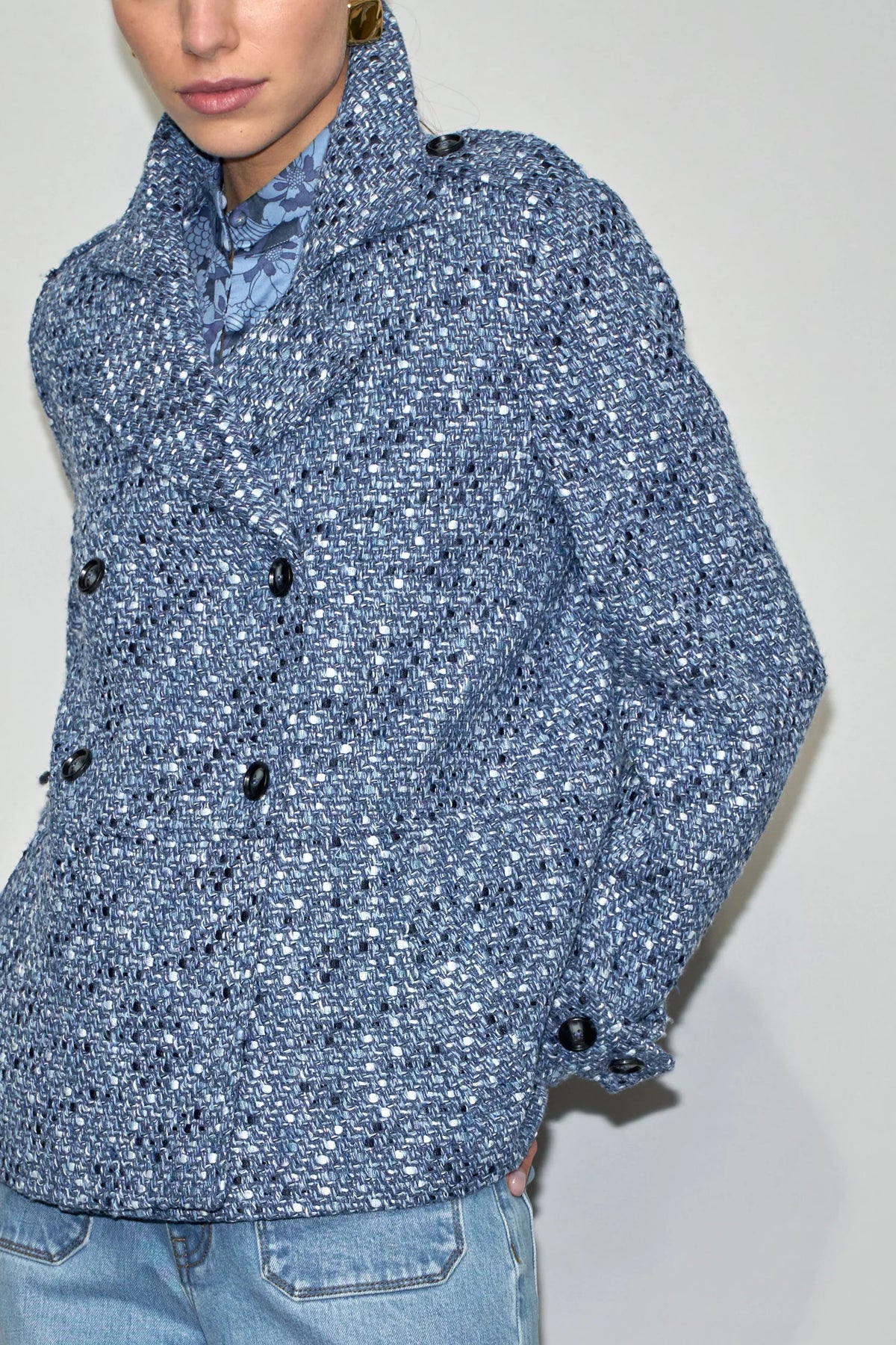 Revel Coat - Navy Boucle