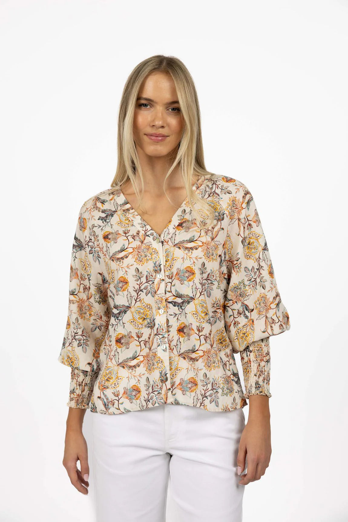 FRANCES BLOUSE - KAFFIR LILLY PRINT