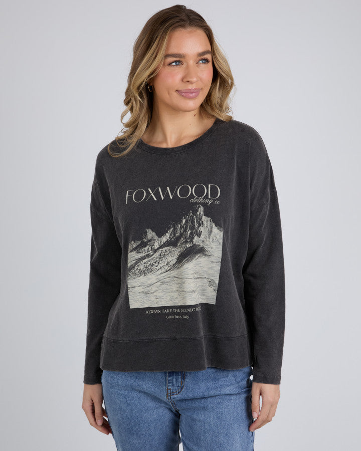 Scenic Route Long Sleeve - Washed black