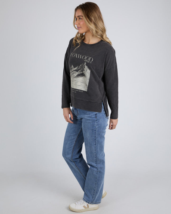 Scenic Route Long Sleeve - Washed black