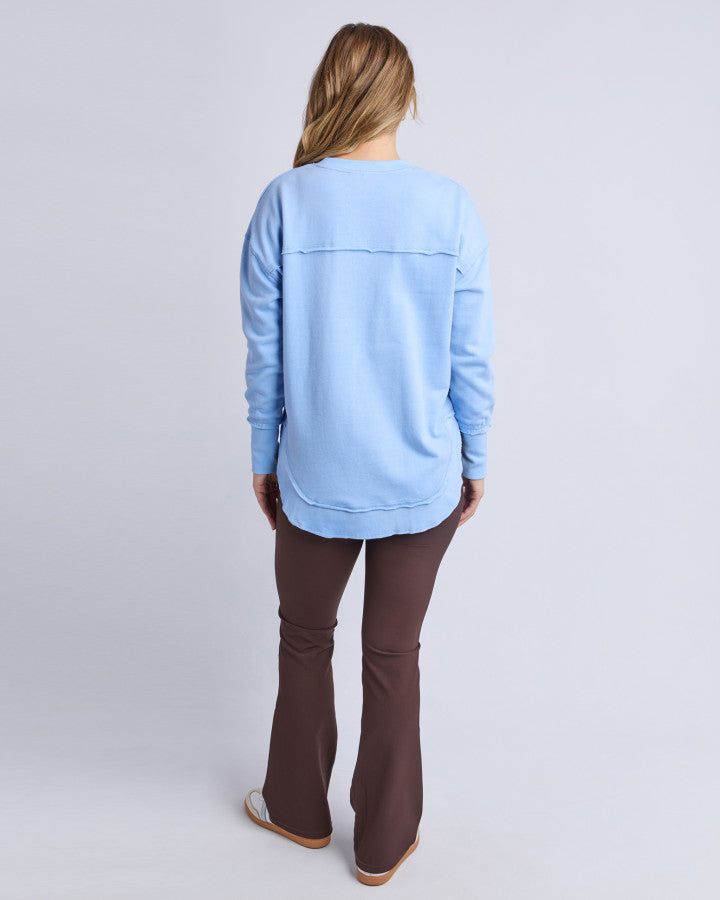 Cotton Curved Hem crew