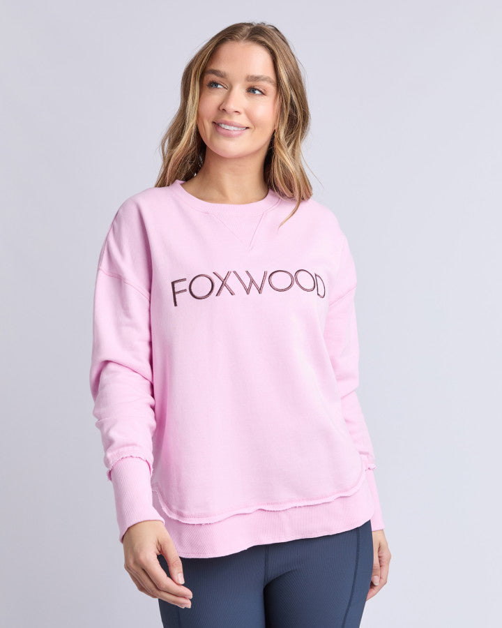 Foxwood Simplified Metallic Crew - Bright Pink