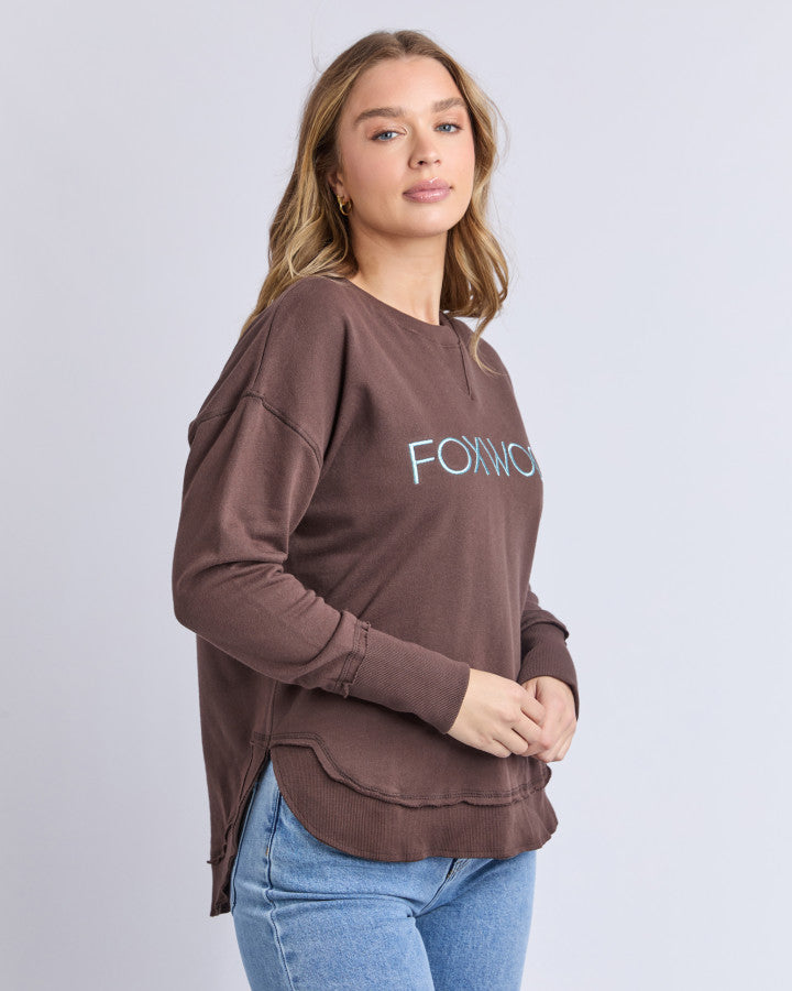 Cotton Curved Hem sweatshirt