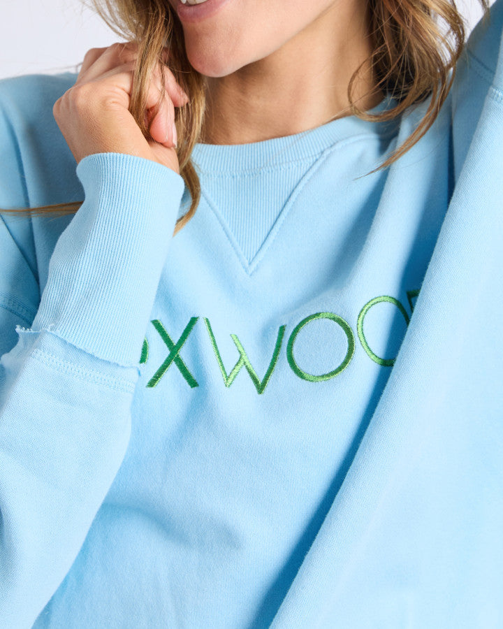 Simplified Metallic Crew - Light Blue/Lime