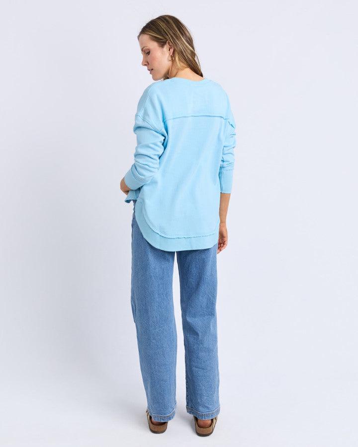Simplified Metallic Crew - Light Blue/Lime
