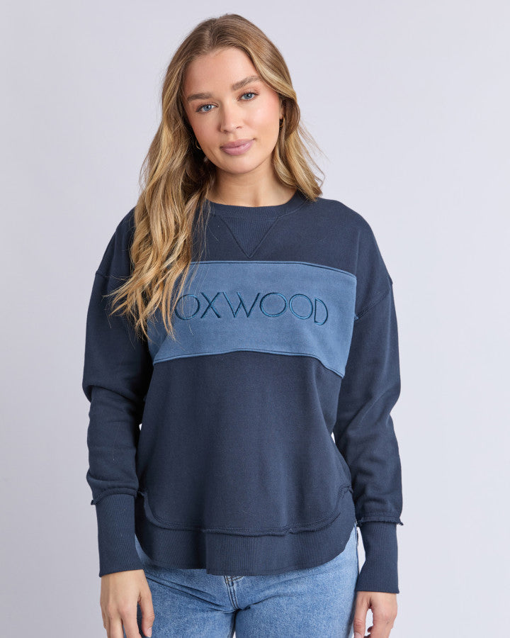 Foxwood Simplified Tonal Crew - Navy