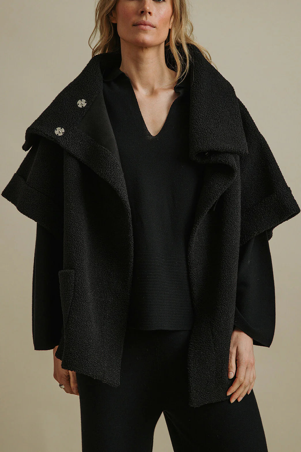 Sherpa Cuddle Coat - Onyx