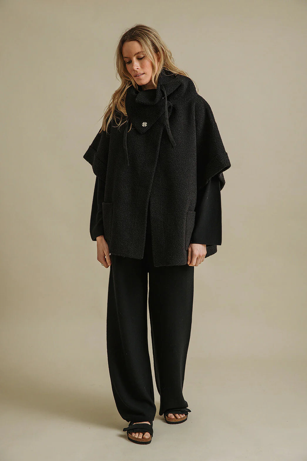 Sherpa Cuddle Coat - Onyx
