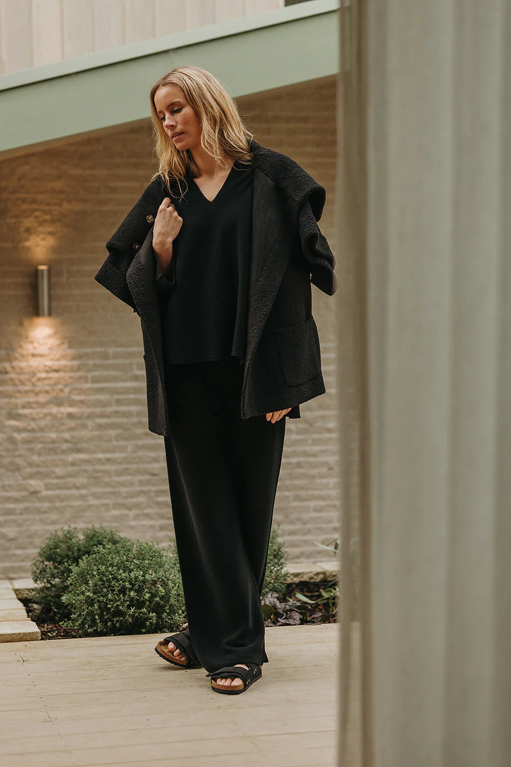 Sherpa Cuddle Coat - Onyx