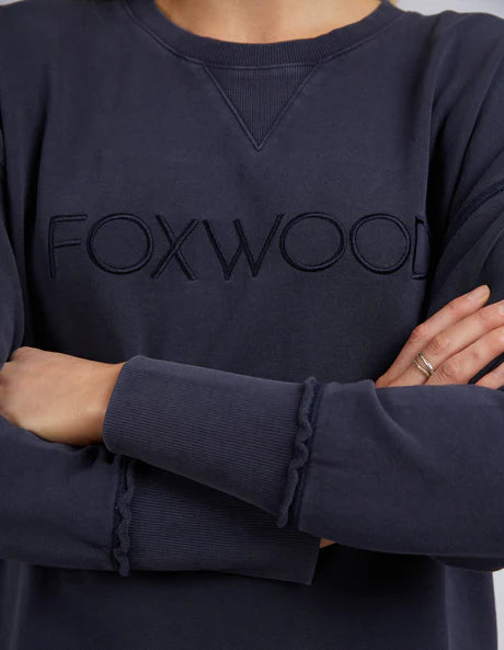 Washed Simplified Crew - Navy