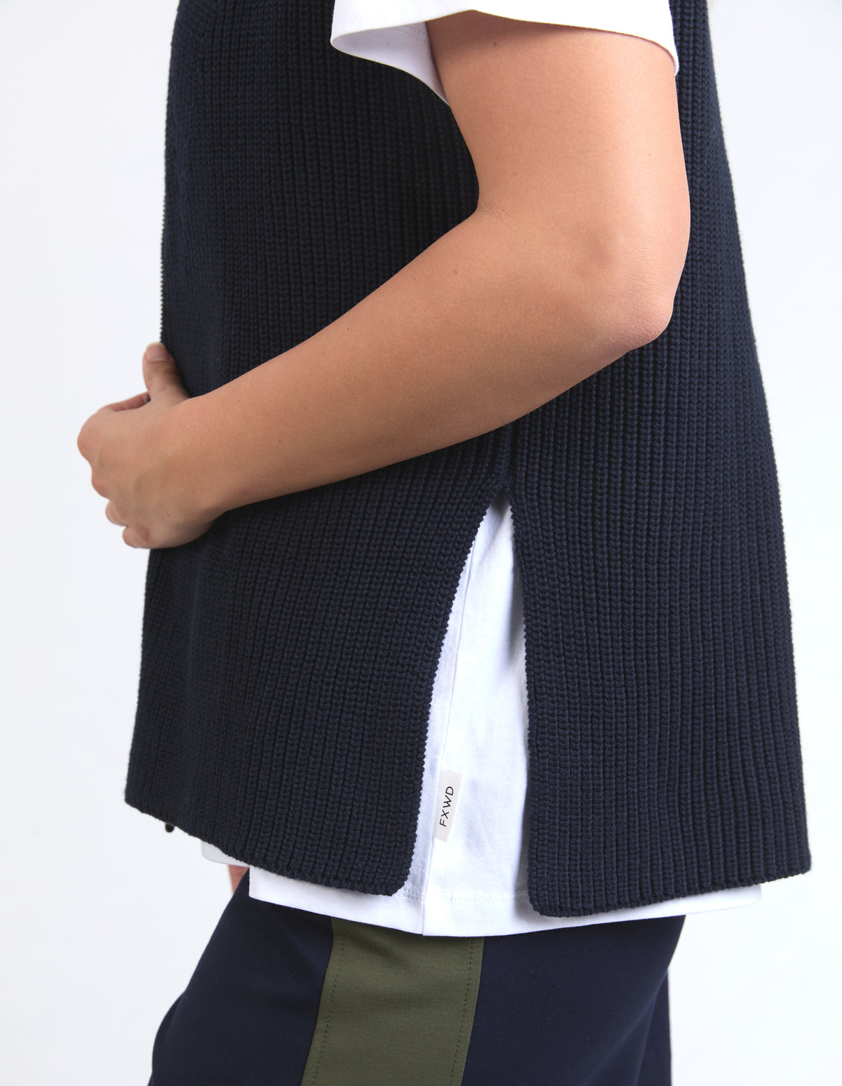 Zip Knit Vest - Navy