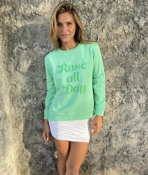 Rose All Day Zip Sweatshirt – Minty Green