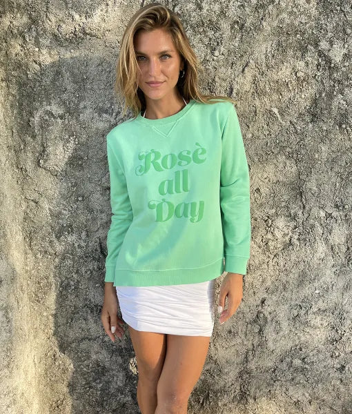 Rose All Day Zip Sweatshirt Minty Green OAK BAY