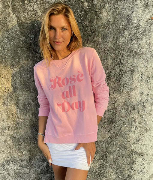 Rose All Day Zip Sweatshirt – Pink