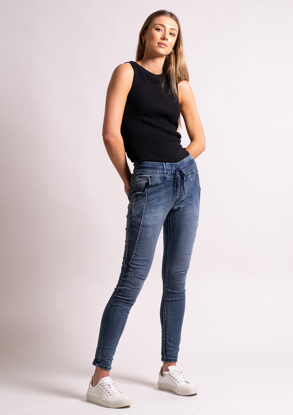 Grappa Jeans in Mid Blue Denim Grappa Jeans in Mid Blue Denim