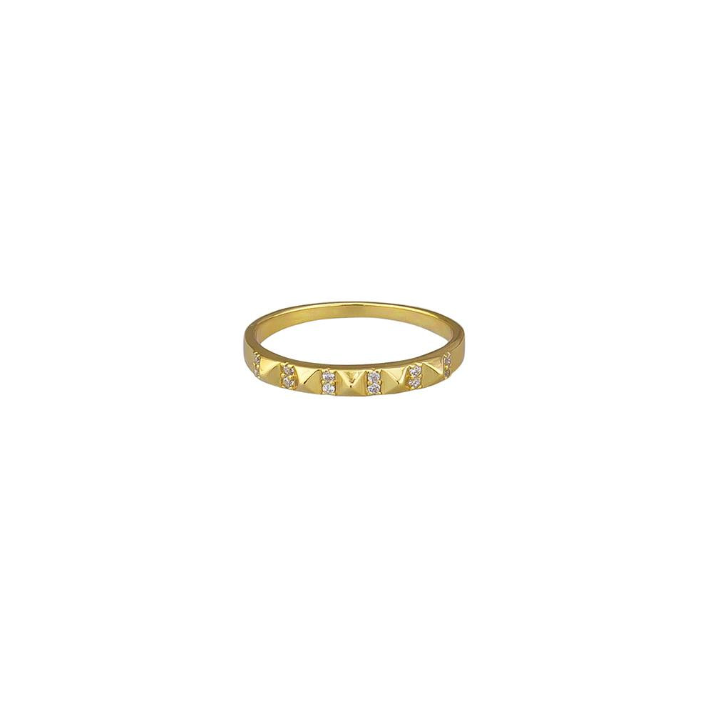 Mya Crystal Ring Sterling Silver - Gold.