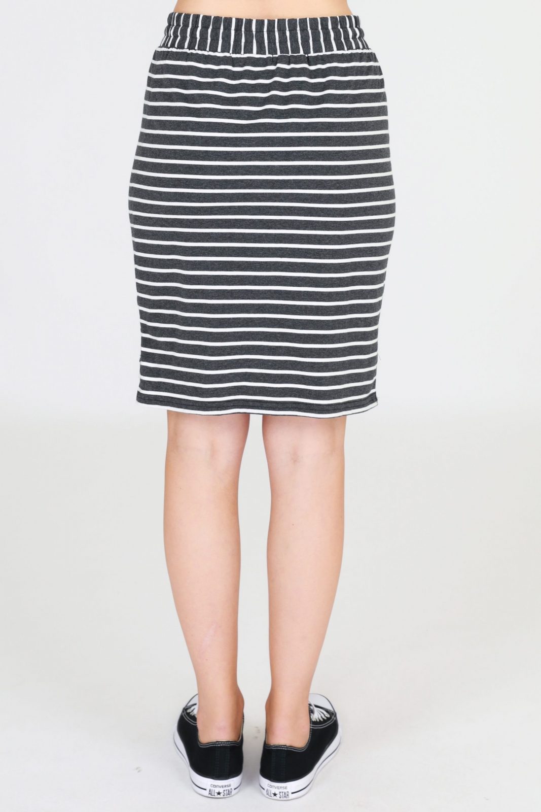 Alice Skirt - Charcoal Stripe